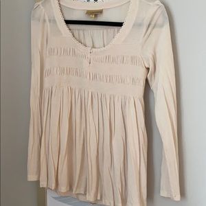 Cream long sleeve blouse